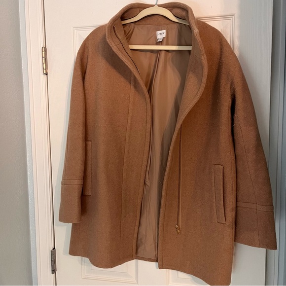 J Crew Cocoon Jacket, Camel w/ gold zipper - Picture 2 of 5